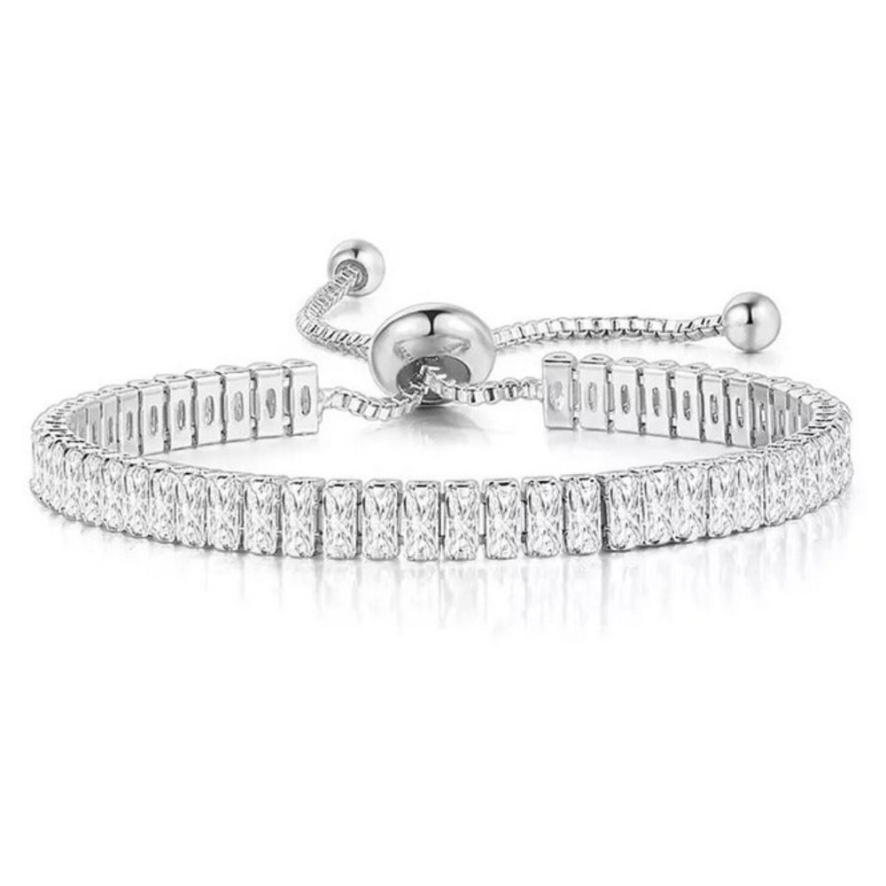 2ct Diamond Womens 18K White Gold Bracelet Adjustable Ladies 18 K Jewelry 2 ct